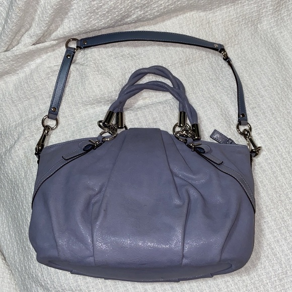 Coach Madison Pleated Leather Sophia Hobo Shimmer Slate Blue-Grey - F22563 bag - Picture 1 of 15